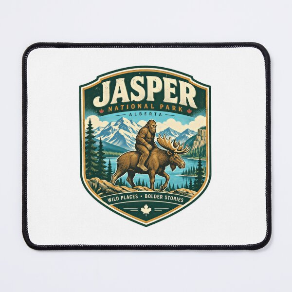 Item preview, Jasper National Park Alberta Wild Places Bolder Stories Bigfoot Moose Adventure designed and sold by NeedForParks.