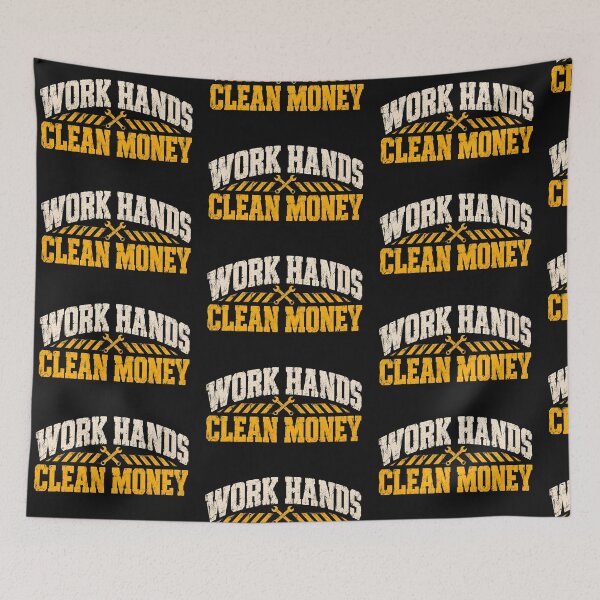 Item preview, Work Hands Clean Money Mechanics Trade Typography Print designed and sold by StudioBilly3000.