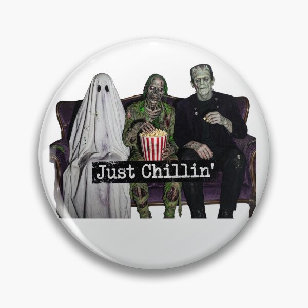 Item preview, Just Chillin Funny Classic Horror Monsters Movie Night Vintage designed and sold by inkfluenceart.