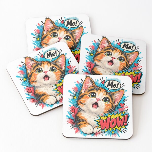 Item preview, Me! WOW! – Cute Calico Kitten Retro Pop Art Cat designed and sold by WolfmanProphecy.