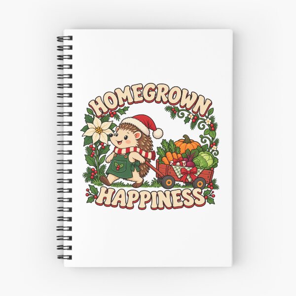 Artikelvorschau, Homegrown Happiness Christmas Gardening Hedgehog entworfen und verkauft von skyartdesign.