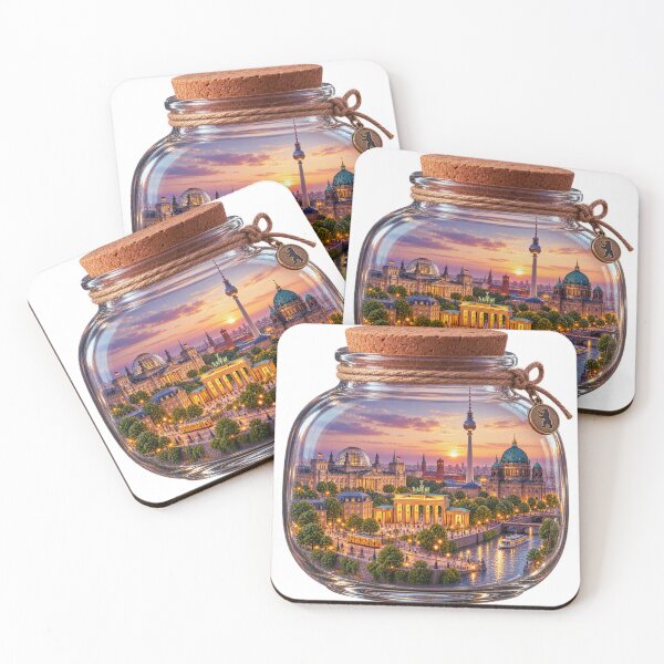 Item preview, Berlin in a Jar Tiny World Germany Sunset Cityscape designed and sold by RDproject.
