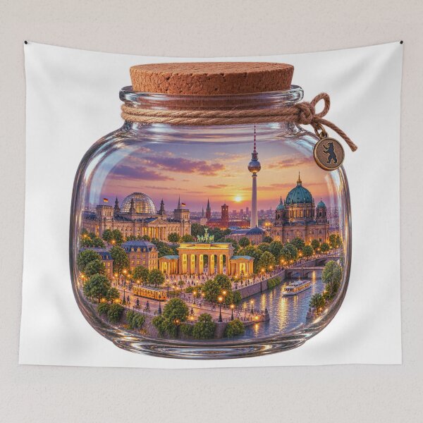 Item preview, Berlin in a Jar Tiny World Germany Sunset Cityscape designed and sold by RDproject.
