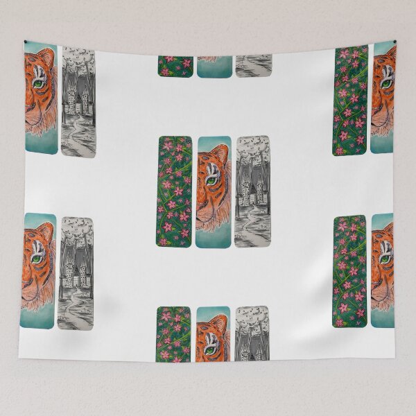 Item preview, Series of Bookmark Deigns (Cherry Blossoms, Tiger, Abandoned Castle) designed and sold by Lefty_Arts .