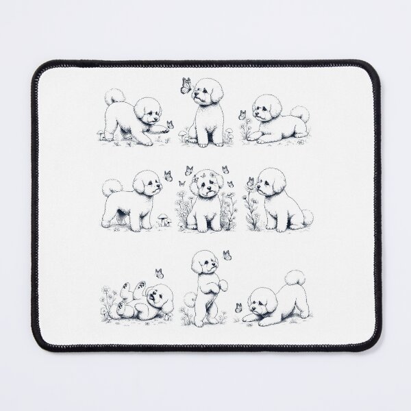 Item preview, Vintage Bichon Frise with Butterfly Flower Dog Lover designed and sold by dian-rody-crest.