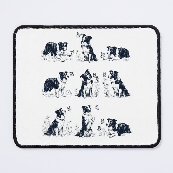 Item preview, Vintage Border Collie with Butterfly Flower Dog Lover designed and sold by dian-rody-crest.
