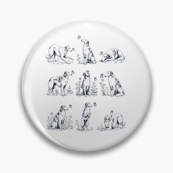 Item preview, Vintage Borzoi with Butterfly Flower Dog Lover designed and sold by dian-rody-crest.