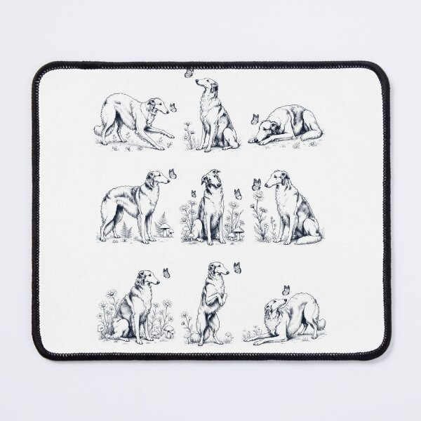 Item preview, Vintage Borzoi with Butterfly Flower Dog Lover designed and sold by dian-rody-crest.