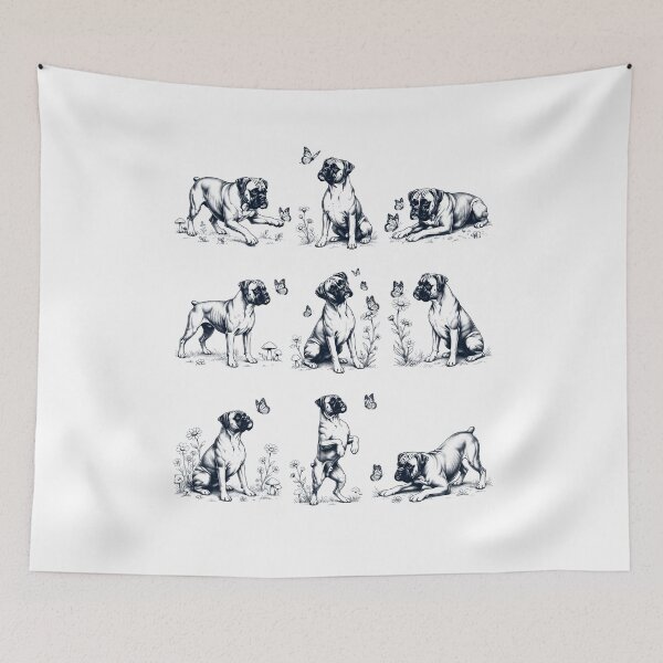 Item preview, Vintage Boxer Dog with Butterfly Flower Dog Lover designed and sold by dian-rody-crest.