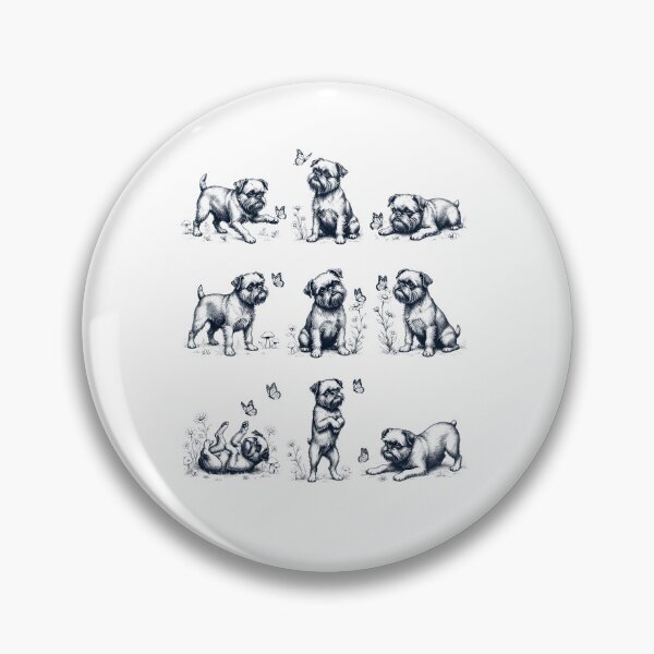 Item preview, Vintage Brussels Griffon with Butterfly Flower Dog Lover designed and sold by dian-rody-crest.