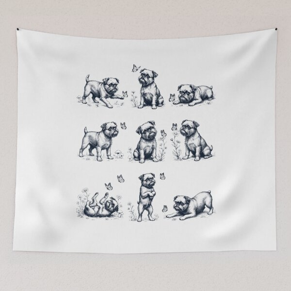 Item preview, Vintage Brussels Griffon with Butterfly Flower Dog Lover designed and sold by dian-rody-crest.
