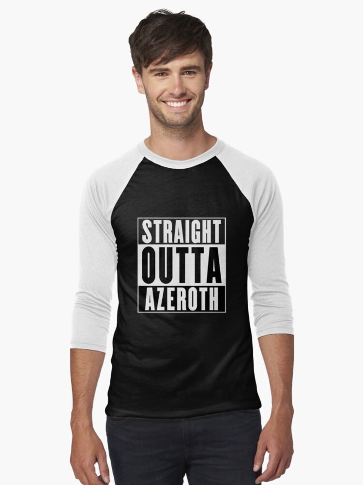 Imagen 1 de 3, Camiseta ¾ estilo béisbol con la obra Straight Outta Azeroth, diseñada y vendida por soondoock.