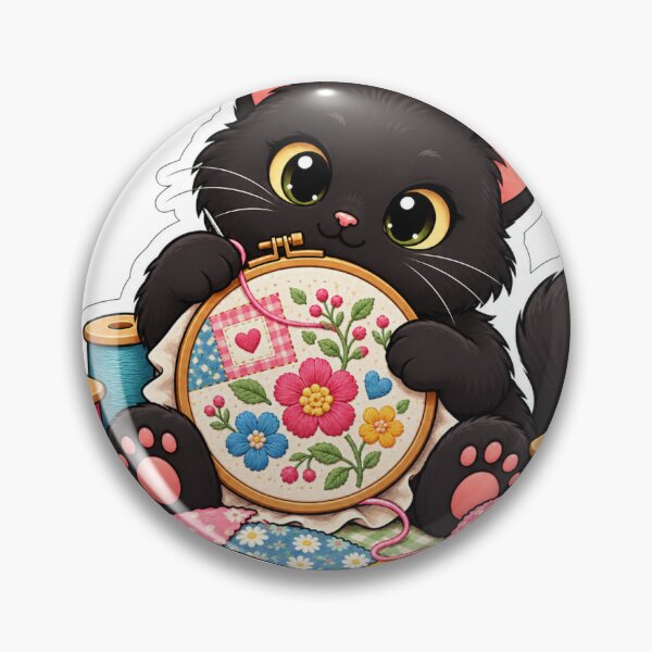 Item preview, Cute Black Cat Quilt Supervisor for Quilters designed and sold by DedeeArtthai.