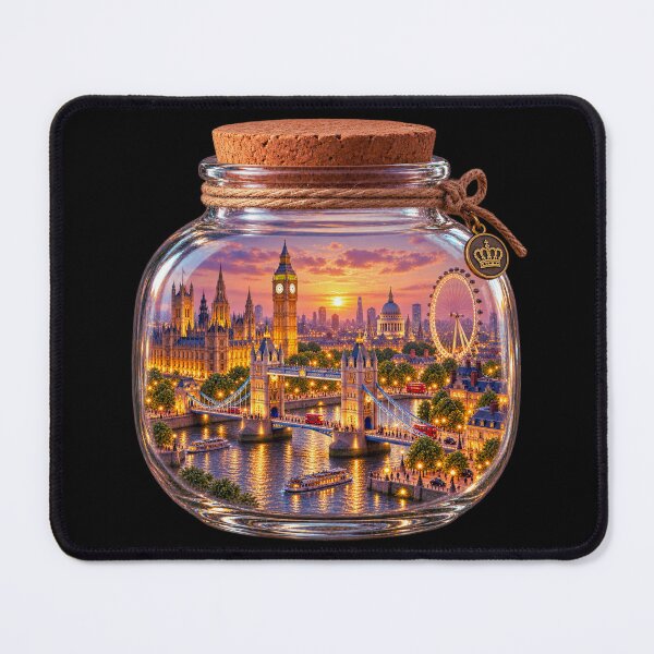 Item preview, London in a Jar Tiny World Sunset Cityscape designed and sold by RDproject.