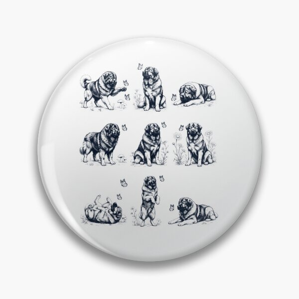 Item preview, Vintage Caucasian Shepherd Dog with Butterfly Flower Dog Lover designed and sold by dian-rody-crest.