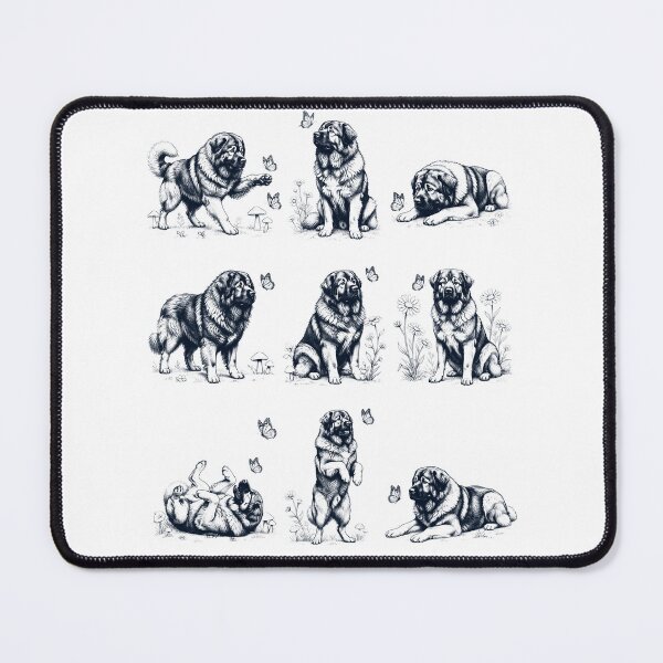Item preview, Vintage Caucasian Shepherd Dog with Butterfly Flower Dog Lover designed and sold by dian-rody-crest.