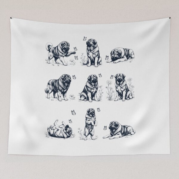 Item preview, Vintage Caucasian Shepherd Dog with Butterfly Flower Dog Lover designed and sold by dian-rody-crest.
