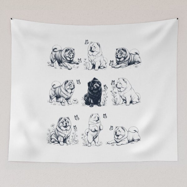 Item preview, Vintage Chow Chow with Butterfly Flower Dog Lover designed and sold by dian-rody-crest.