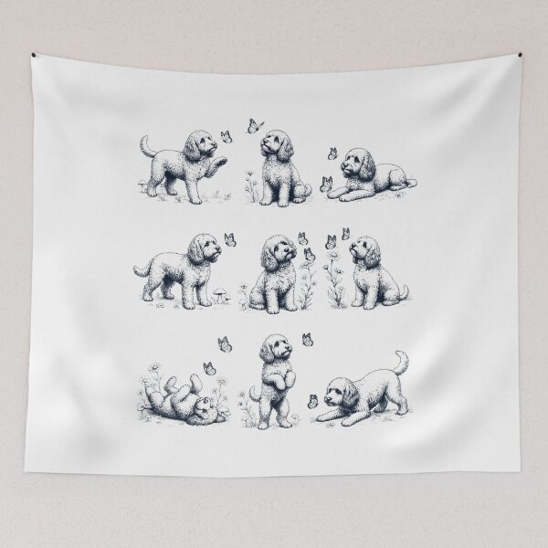 Item preview, Vintage Cockapoo with Butterfly Flower Dog Lover designed and sold by dian-rody-crest.