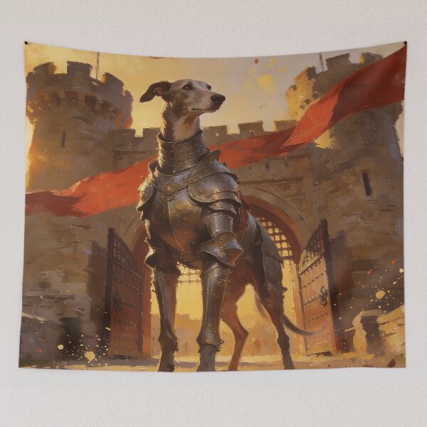 Item preview, Medieval Knight Greyhound Fantasy Art at Sunset designed and sold by cr6zym1nd.