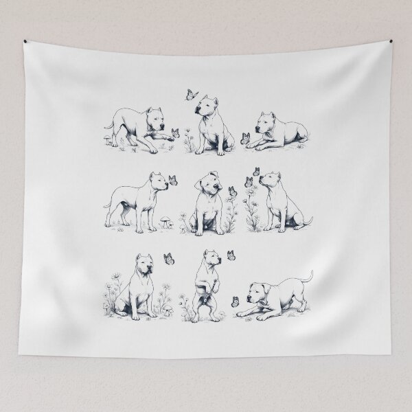 Item preview, Vintage Dogo Argentino with Butterfly Flower Dog Lover designed and sold by dian-rody-crest.