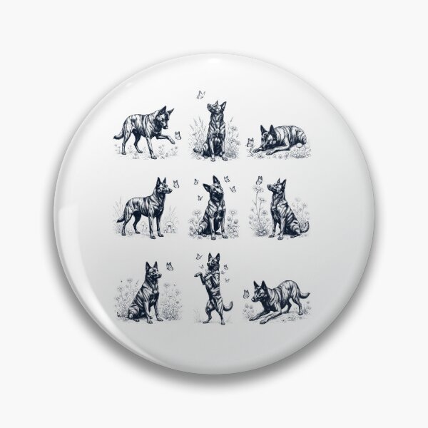Item preview, Vintage Dutch Shepherd with Butterfly Flower Dog Lover designed and sold by dian-rody-crest.