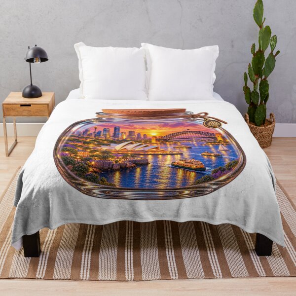 Item preview, Sydney in a Jar Tiny World Australia Sunset Cityscape designed and sold by RDproject.