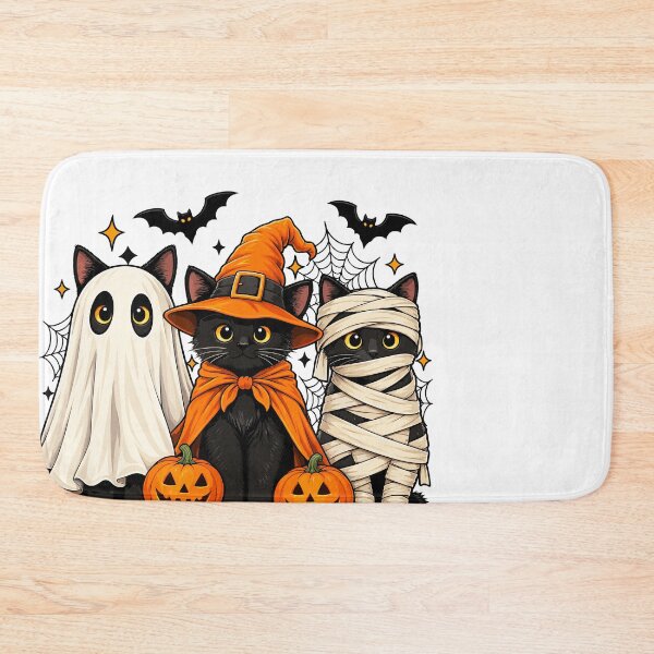 Artikelvorschau, Cute Halloween Black Cats Ghost Witch and Mummy Costume Design entworfen und verkauft von stmpdwrld.