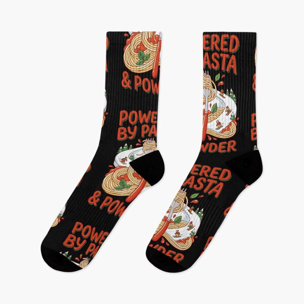 Item preview, Powered By Pasta and Powder Design – Funny Apres Ski Foodie Illustration designed and sold by Luminari Creations.