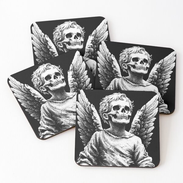 Item preview, Dark Art Skull Kids Angel Death Boy and Girl Wings designed and sold by MORSPECTIVE.