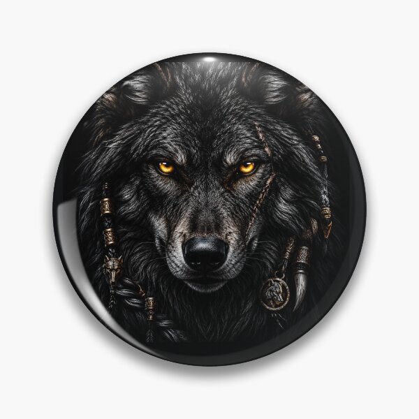 Item preview, Black Wolf Golden Eyes Dark Animal Portrait designed and sold by Trend_Nest.