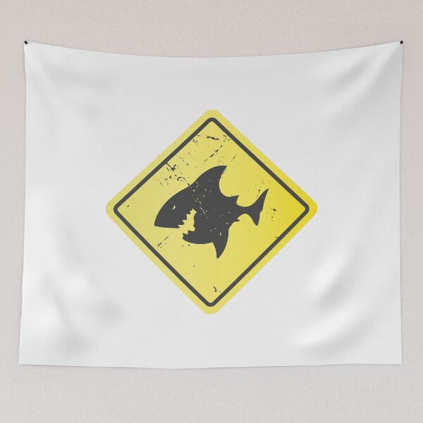 Item preview, Shark Warning Sign designed and sold by Artful-inks.