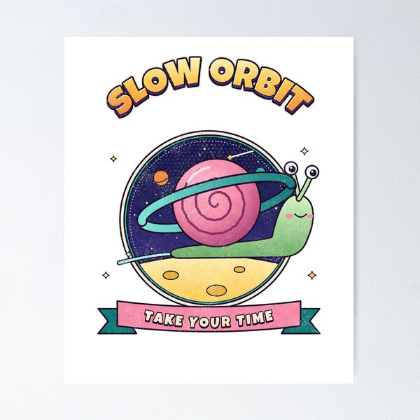 Item preview, Slow Orbit Cosmic Snail Planet Shell Take Your Time Space designed and sold by MiniSaga Shop.