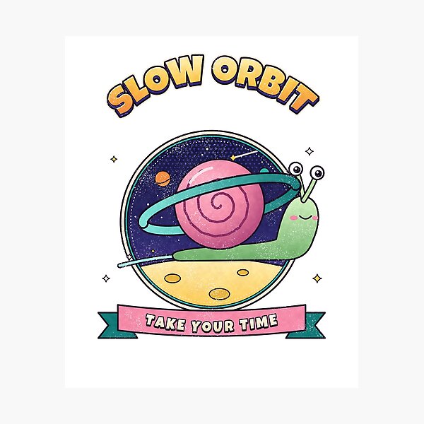 Item preview, Slow Orbit Cosmic Snail Planet Shell Take Your Time Space designed and sold by MiniSaga Shop.