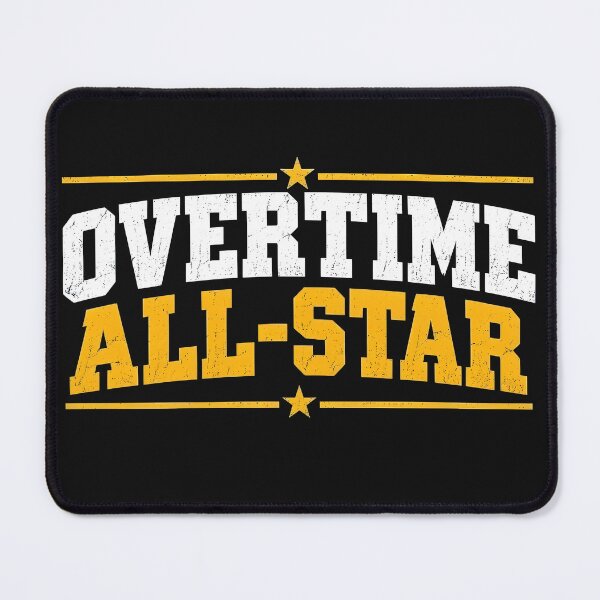 Item preview, Overtime All-Star Athletic Tradesman Typography Print designed and sold by StudioBilly3000.