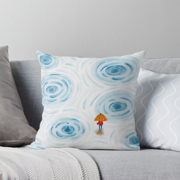 Item preview, Rain Ripples Watercolor Art Minimalist Illustration for Nature Lovers designed and sold by LafinaArt.