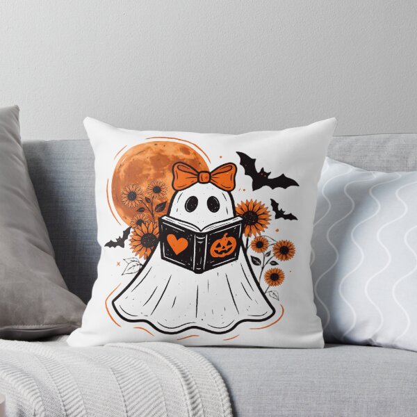 Item preview, Ghost Reading Book Cute Bookish Halloween Sunflower Moon designed and sold by Zizo-DR44.