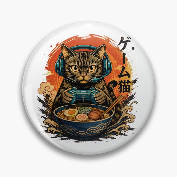 Item preview, Gamer Cat Ramen Auriculares para juegos japoneses Controlador designed and sold by Maladies.