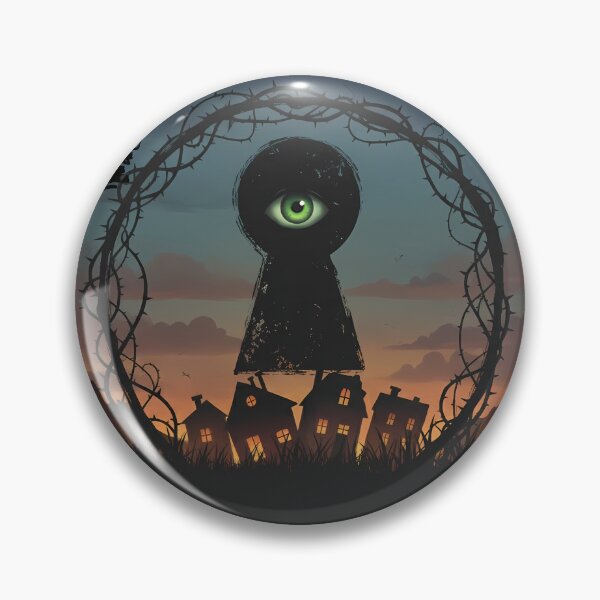 Item preview, Hello Neighbor Keyhole - Mysterious Green Eye Art designed and sold by Oddloop42.