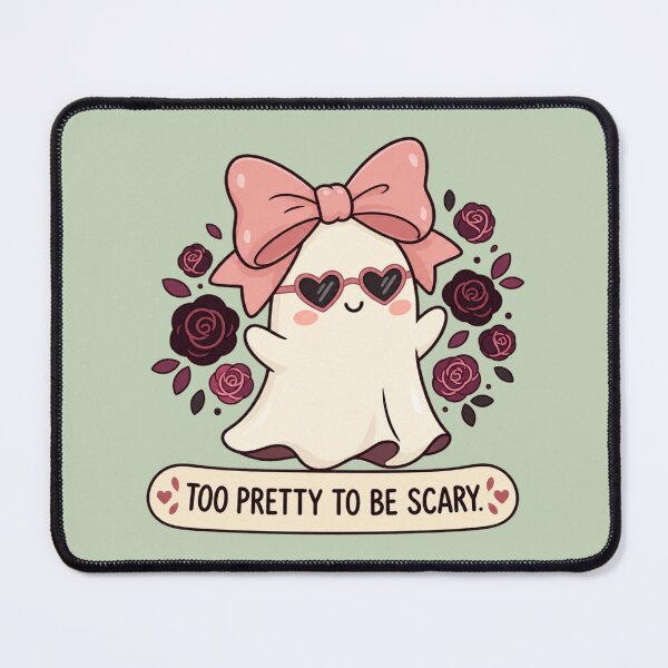 Item preview, Cute Coquette Ghost – Too Pretty to Be Scary, Pink Bow Goth Halloween designed and sold by MrDev.