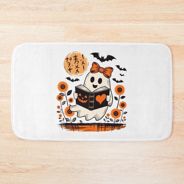 Item preview, Ghost Reading Book Halloween Kawaii Ghost Sunflower Bat  designed and sold by Zizo-DR44.