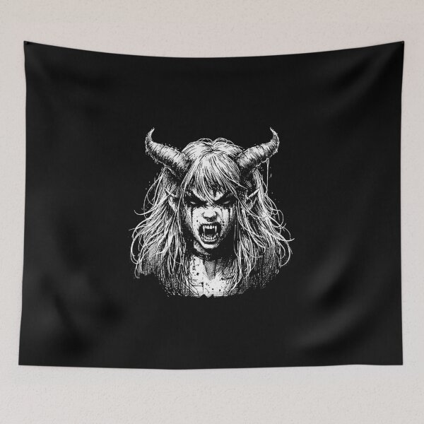 Item preview, ark Art Devil Girl Kids Demon Woman Face Hell designed and sold by MORSPECTIVE.