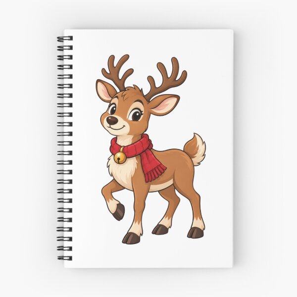 Item preview, Cute reindeer with red scarf and bell designed and sold by Mauswohn.