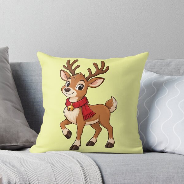 Item preview, Cute reindeer with red scarf and bell designed and sold by Mauswohn.