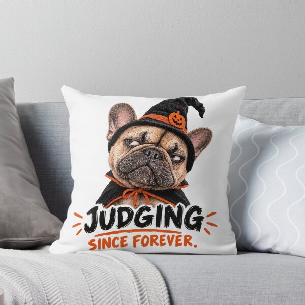 Item preview, Funny Grumpy Frenchie Halloween Judging Since Forever Witch Hat designed and sold by Frenchiq Co.