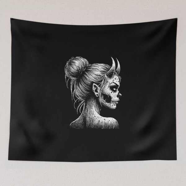Item preview, Dark Art Devil Girl Kids Demon Woman Face Hell  designed and sold by MORSPECTIVE.