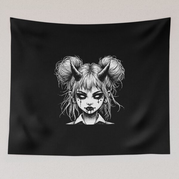 Item preview, Dark Art Devil Girl Kids Demon Woman Face Hell  designed and sold by MORSPECTIVE.