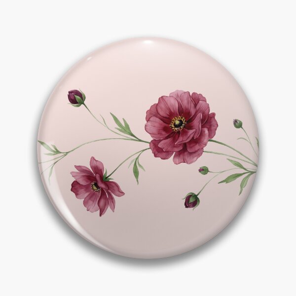 Item preview, Butterfly Ranunculus Watercolor Floral Pattern designed and sold by Elżbieta  Kaps.