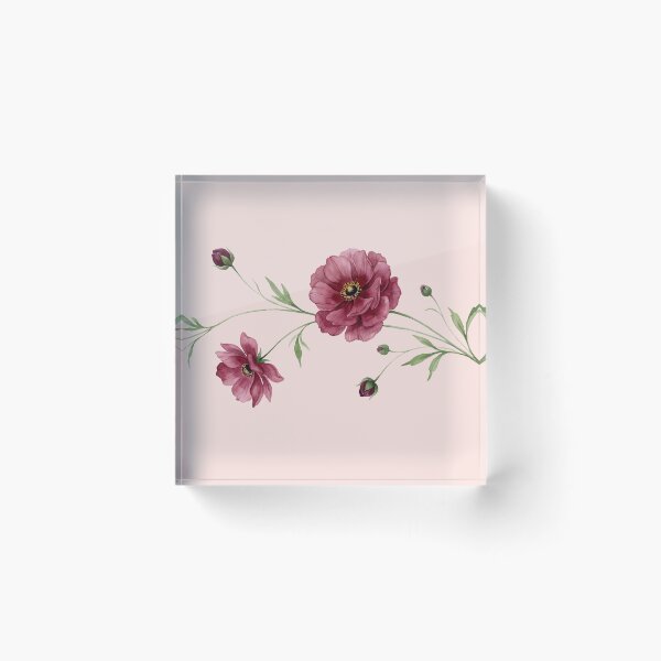 Item preview, Butterfly Ranunculus Watercolor Floral Pattern designed and sold by Elżbieta  Kaps.