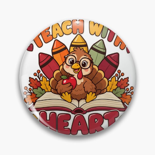 Artikelvorschau, Teach With Heart Thanksgiving Turkey entworfen und verkauft von skyartdesign.